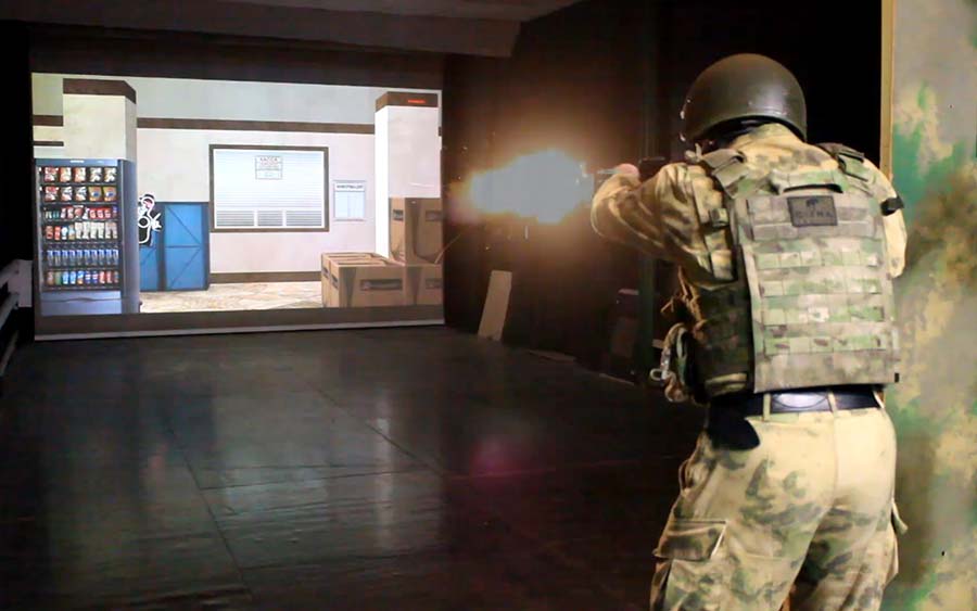 Холостая стрельба в интерактивном тире Рубин (Видео)